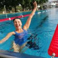 Bärbel Klein_deutsches Sportabzeichen, Training im Freibad Kleinfeldchen Wiesbaden