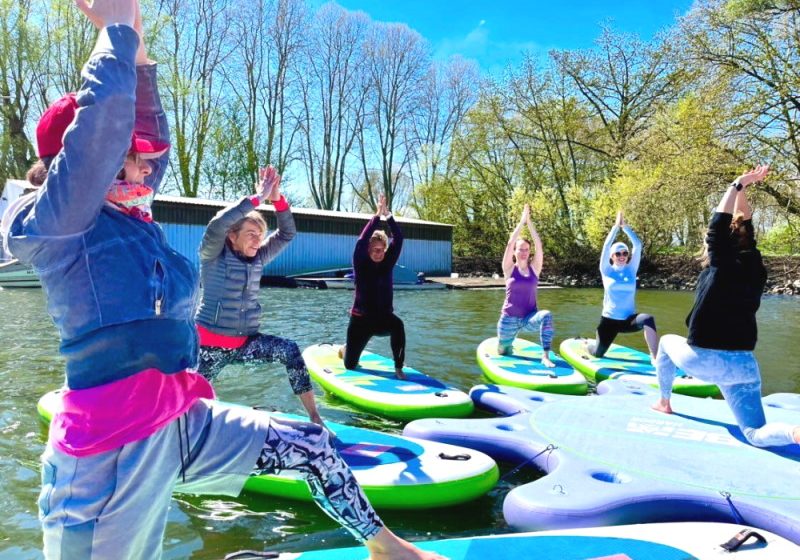 Rhein SUP Wiesbaden, Schiersteinerhafen, Yoga SUP, Standup Paddling