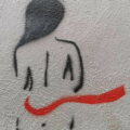 Frau, Graffiti, nackt
