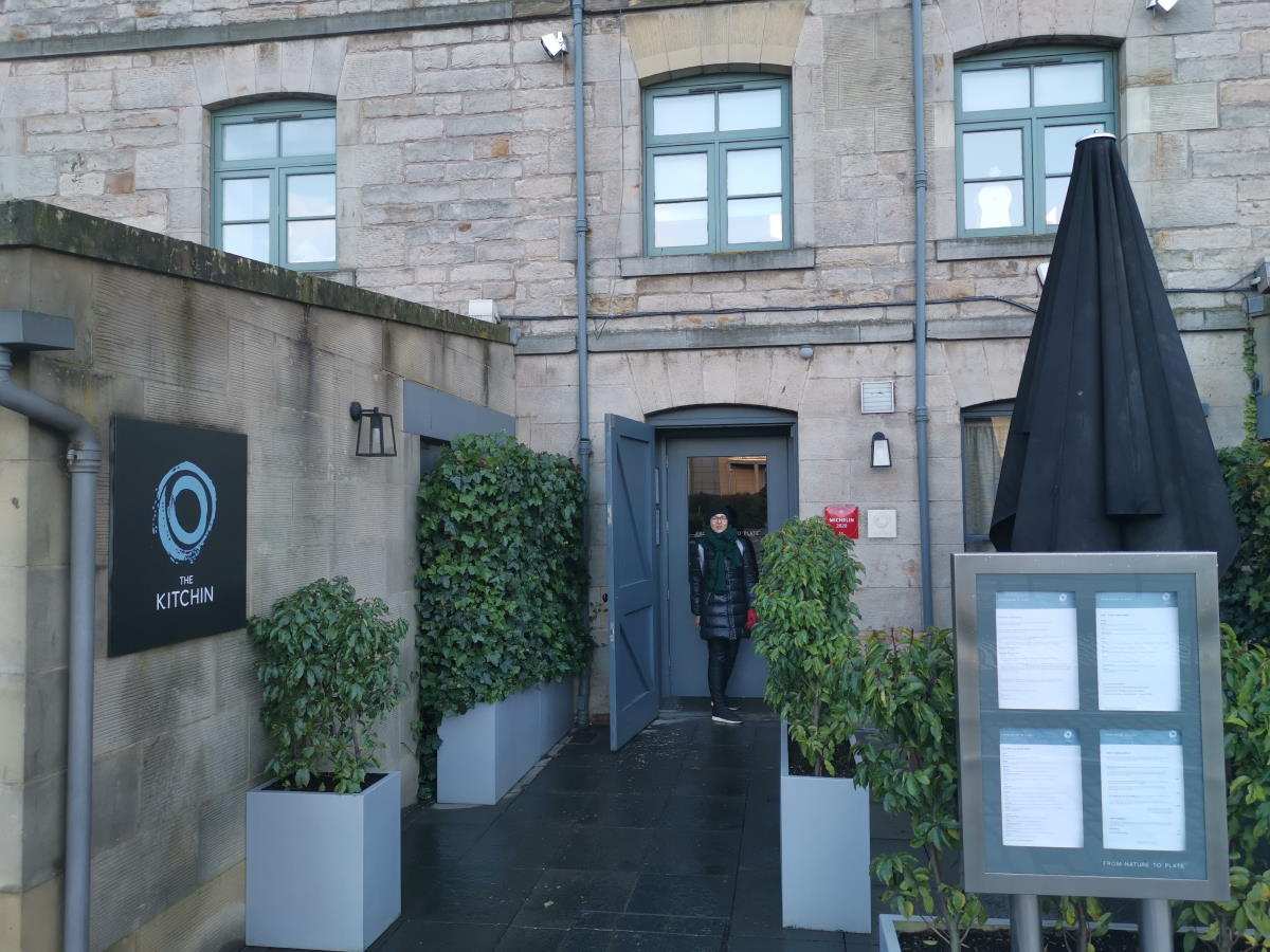 In front of restaurant Kitchin Edinburgh