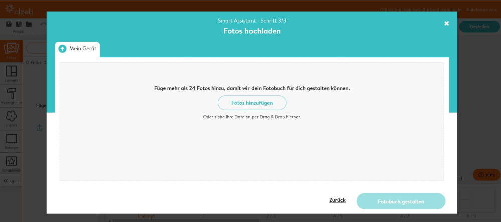Screenshot_Albelli Fotobuch, Fotobuch erstellen